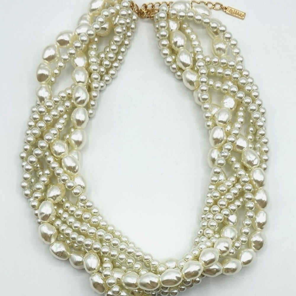 SugarFix BaubleBar Faux Pearl Multi-Strand Twisted Layered Statement Necklace